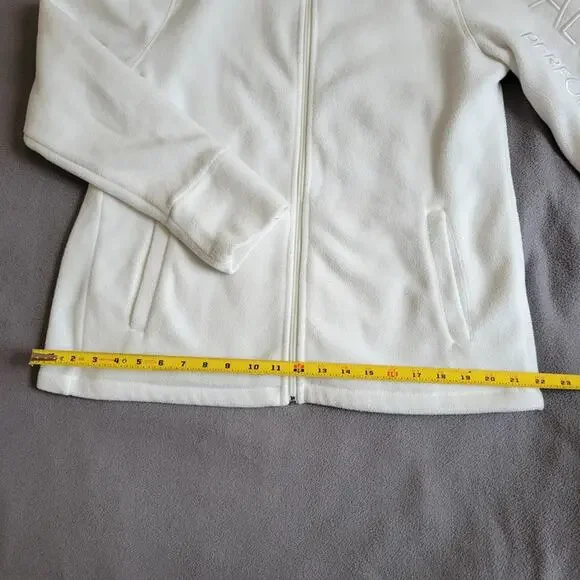 CALVIN KLEIN PERFORMANCE Fleece Jacket Womens Large White Embroidered Zip Hoodie - Picture 7 of 15